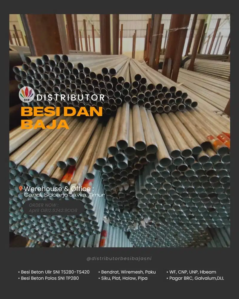 Distributor besi beton, cnp, unp, holow, wiremesh siap kirim