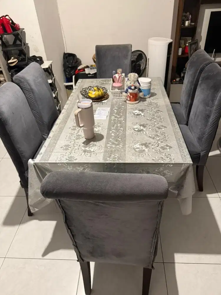 Jual meja makan dengan 6 bangku
