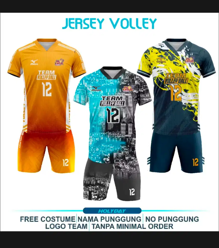 Jersey volley ball pria wanita free design