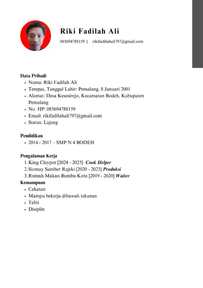 Butuh loker. Siapa tau ada