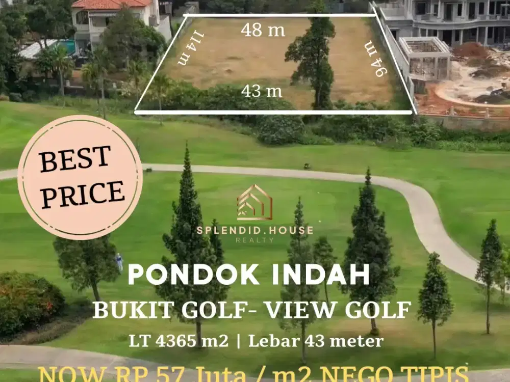 Jual Kavling di Bukit Golf Pondok Indah Luas Tanah 4365 m2 View GOLF TERMURAH JARANG ADA