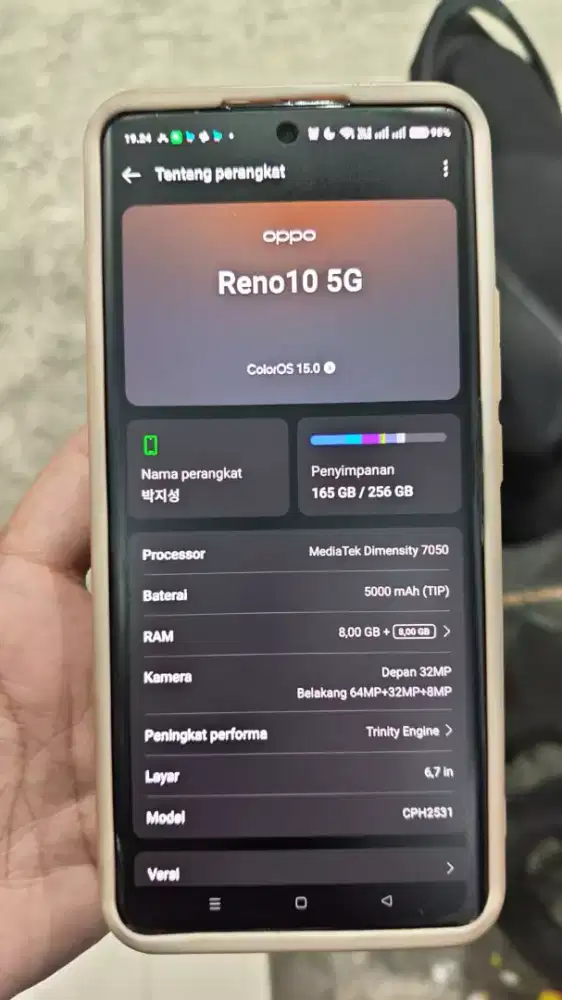 Oppo reno 10 5g ram8+8/256