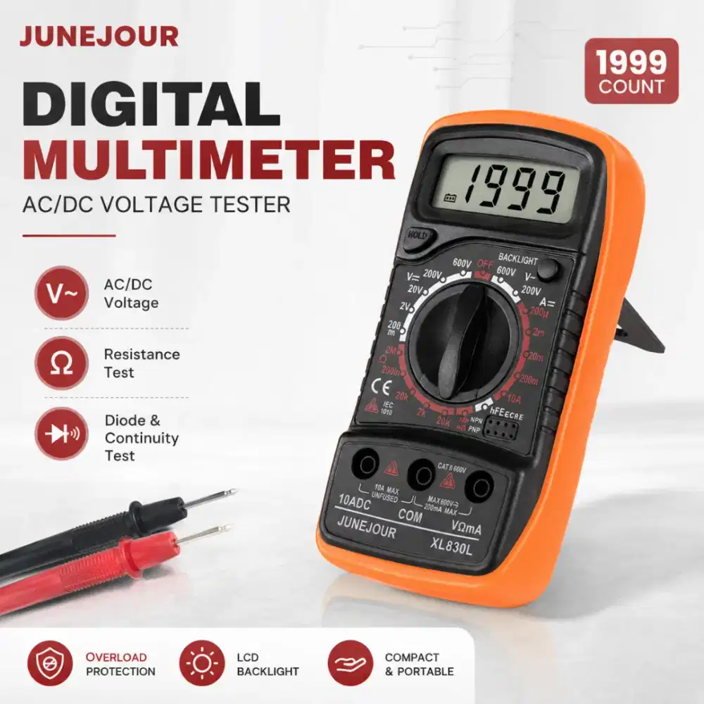 Mini Digital Multimeter AC/DC Voltage Tester 1999 Count