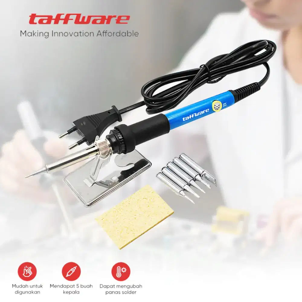 Solder Adjustable Temperature Fast Heating 60W with 5 Tips