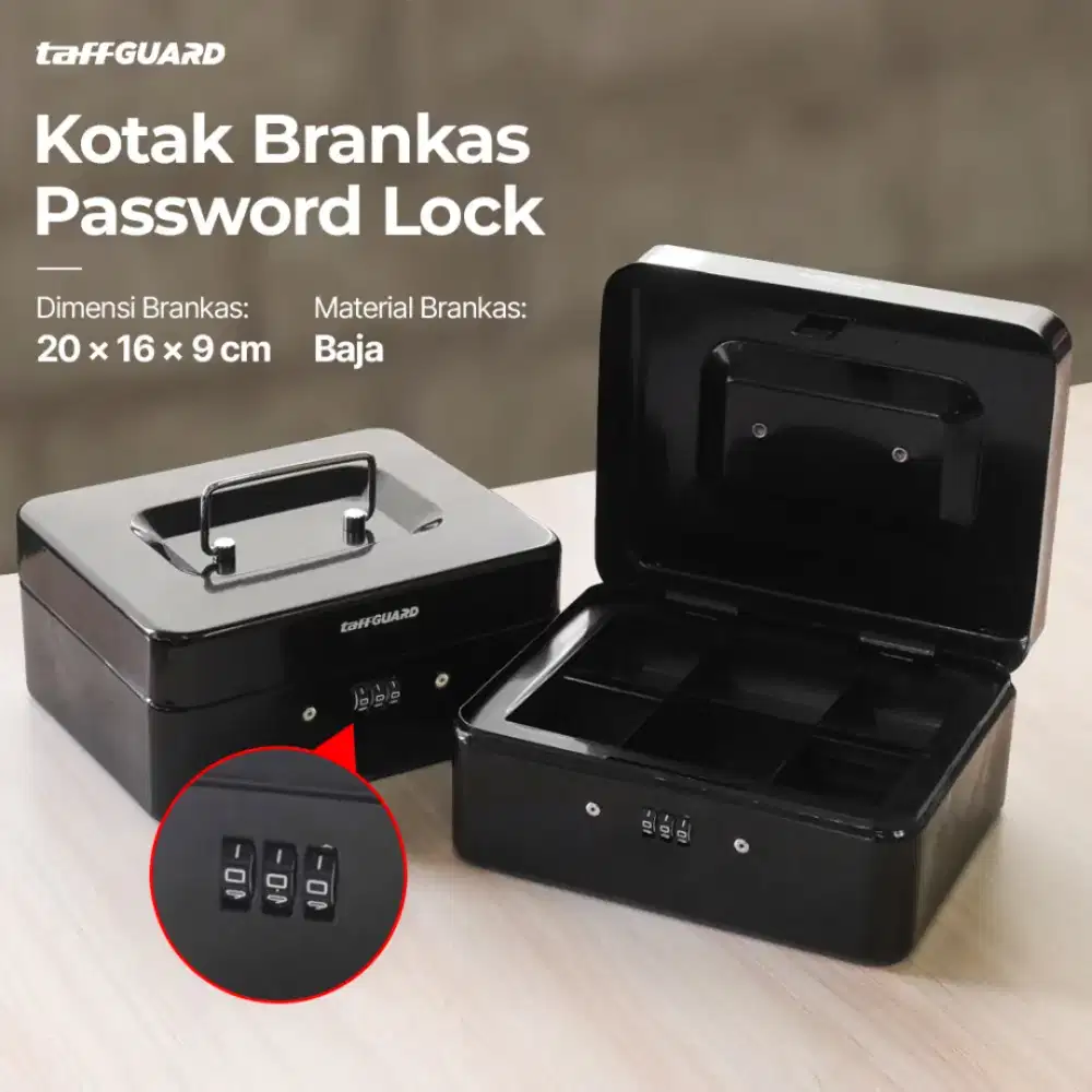 TaffGUARD Kotak Uang Brankas Dokumen Password Lock 20x16x9cm