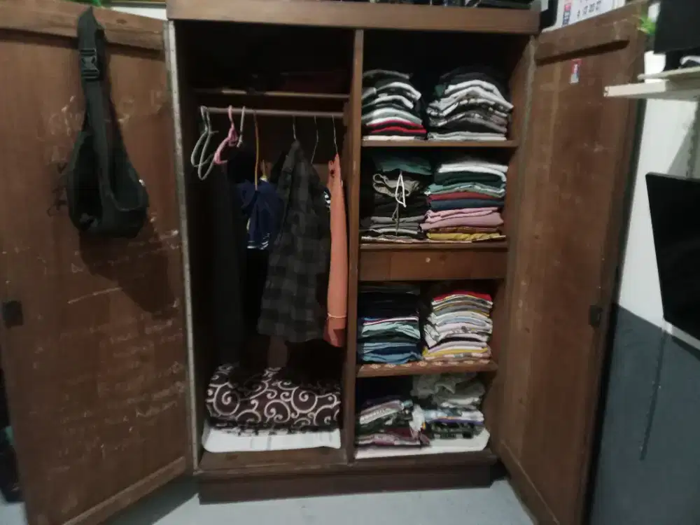 Lemari 2 pintu full jati