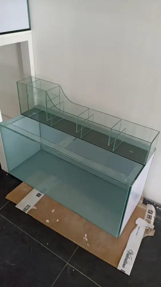 Aquarium akuarium 100x40x45 full 8mm+filter talang kaca wet and dry