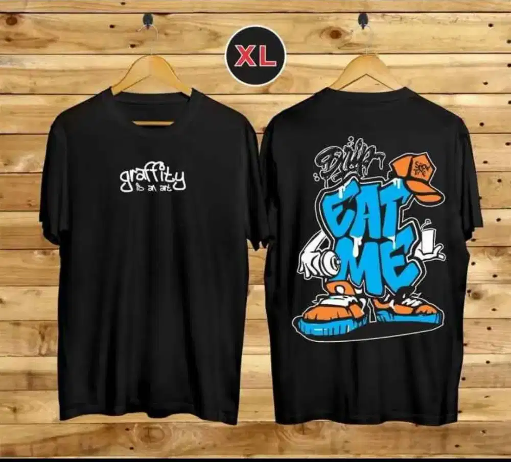 Jual Murah T-shirts Hitam Bahan Cotton Combat 30s Size XL Besar