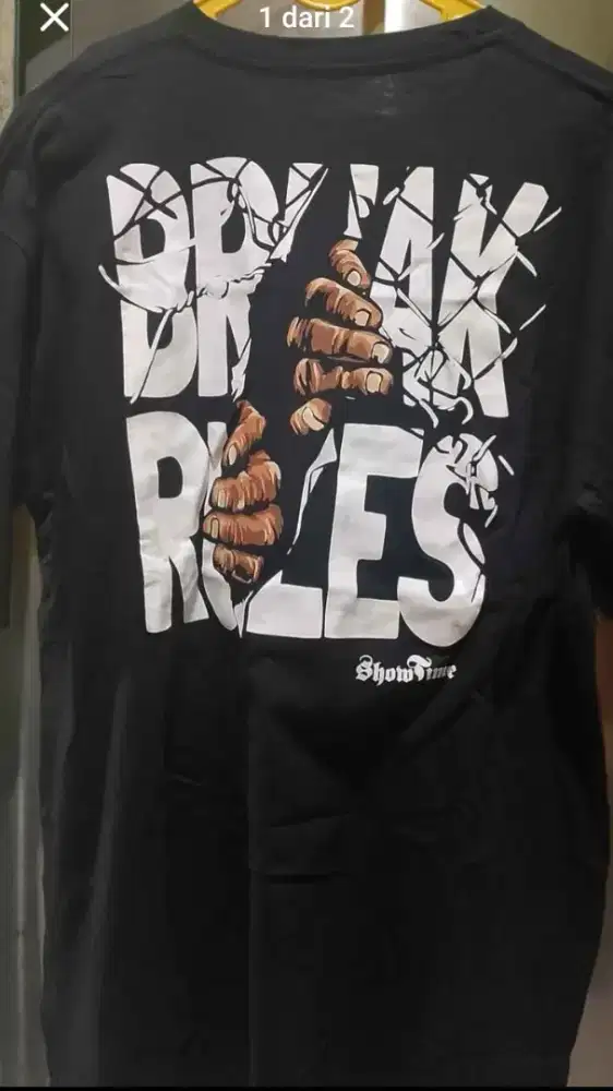 Jual Murah T-shirts Hitam Bahan Cotton Combat 30s Size XL Besar