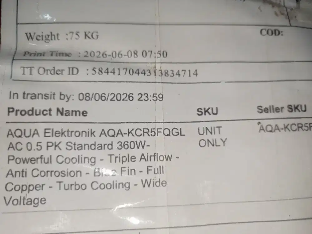 AC Aqua 0,5 Pk Nominus barang baru masih ori