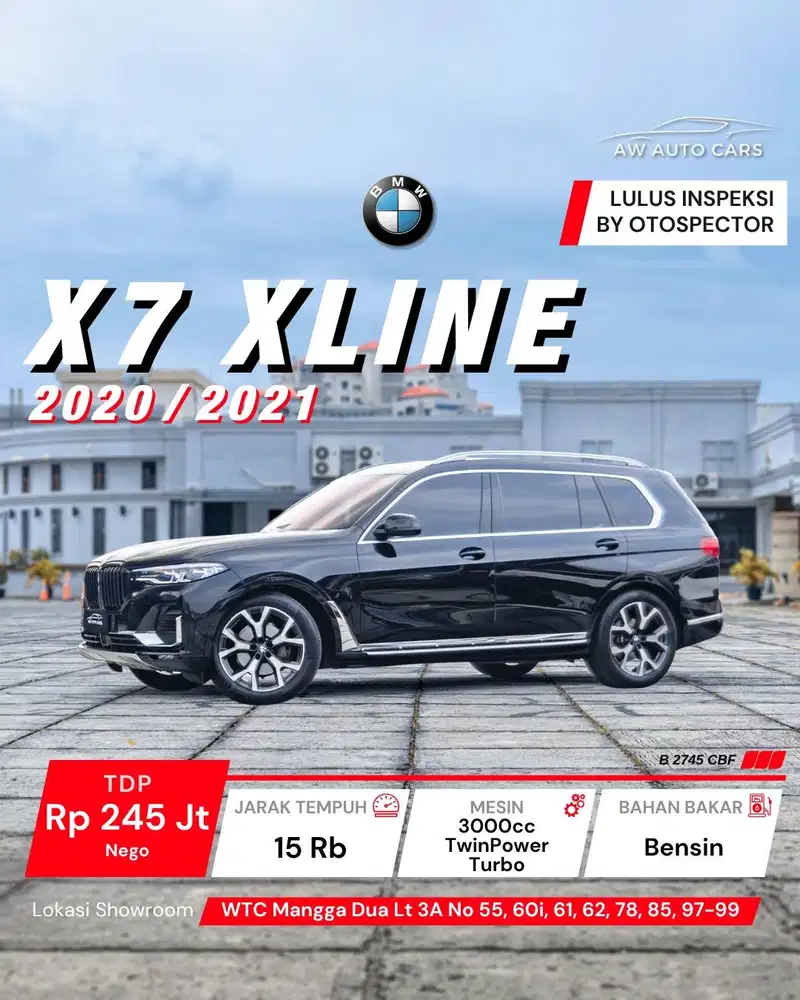 LOW KM BMW X7 4.0i xLine NIK 2020 xDrive 2021 2022 mdl 2019 msport