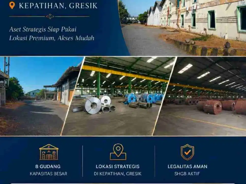HOT LISTING..GUDANG EX- PABRIK SIAP PAKAI DI KEPATIHAN, GRESIK

Spesifikasi :

LT 37.430m² ( 3.75ha)
LB 22.080m² (2.2.ha)
8 Gudang
SHGB Aktif 
Hadap Utara 
 Air Sumur/ Bor

Harga Rp 110M Nego

Best Deal