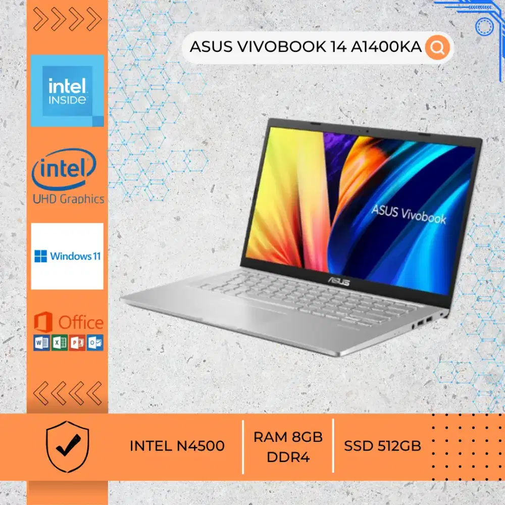 LAPTOP BEKAS ASUS VIVOBOOK 14 A1400KA INTEL N4500 RAM 8GB SSD 512GB