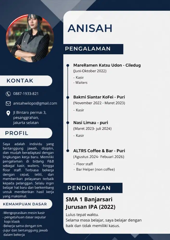 Pengalaman F&B selama 4 th