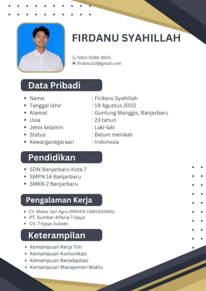 BUTUH KERJAAN SEBAGAI DRIVER