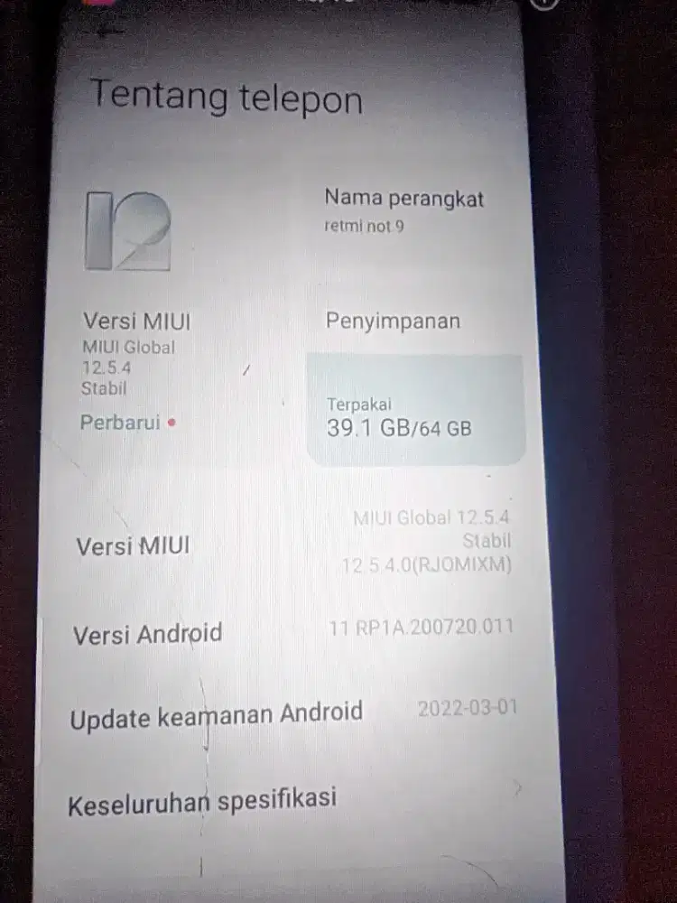Hp retmi not 9 ram 4
