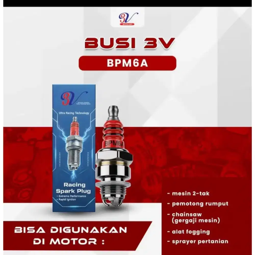 BUSI RACING KAKI TIGA 3V BPM6A HARGA ISI 10PCS PERKOTAK