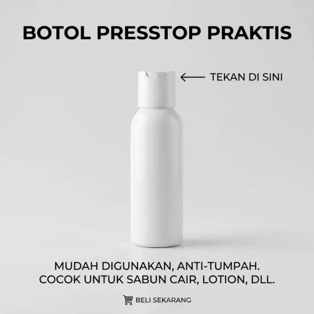 Botol Presstop 100 ml Cocok untuk UMKM dan Brand profesional