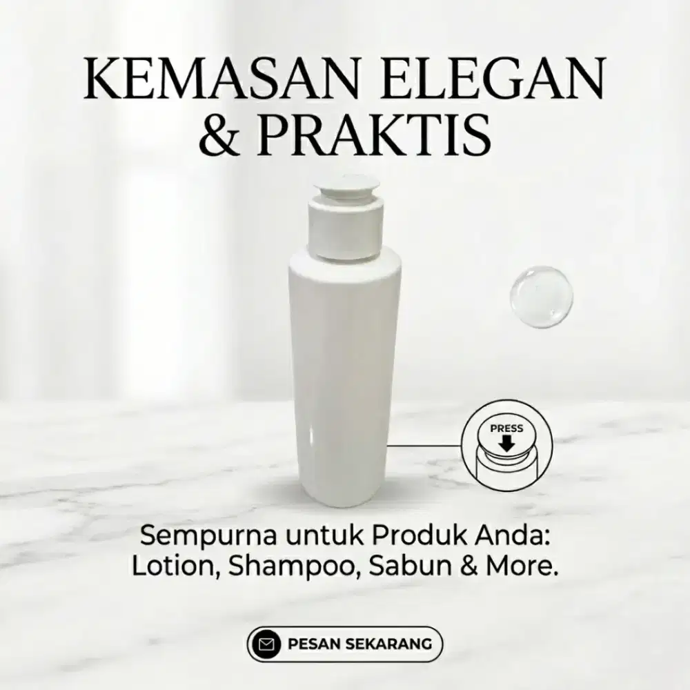 Botol 100 ml  White + Fliptop Jamur White N24 Cocok untuk UMKM