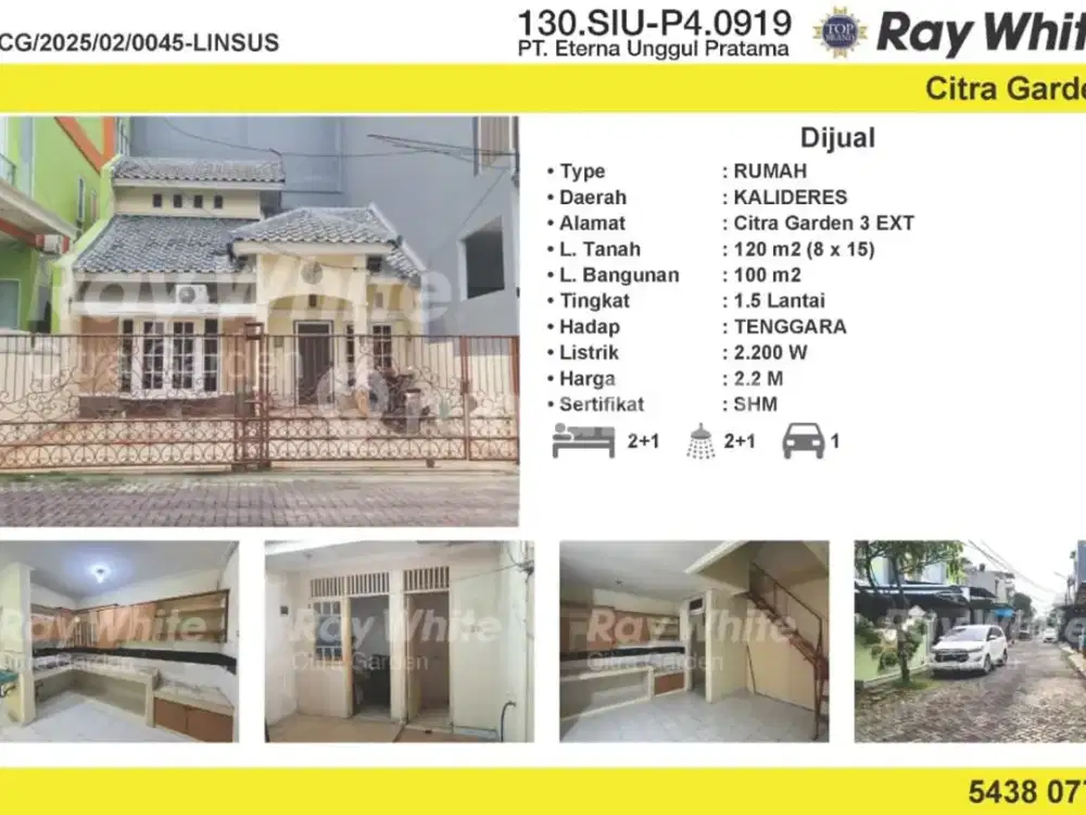 Dijual Rumah Bagus SHM Citra Garden 3 Extention, Jak Bar 0045-LINSUS