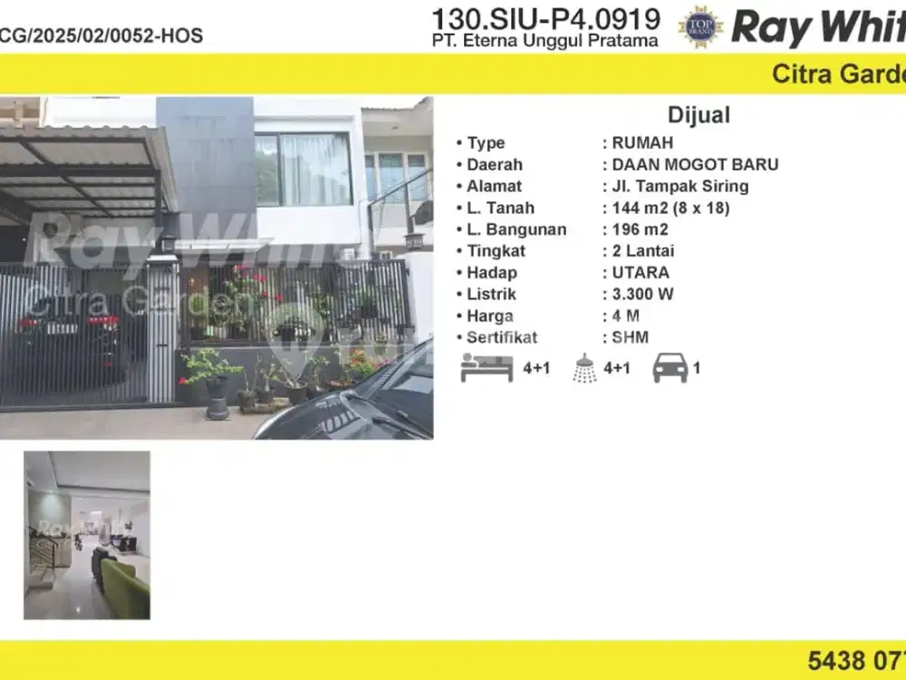 Dijual Rumah Bagus SHM Daan Mogot Baru, Jakarta Barat 0052-HOS