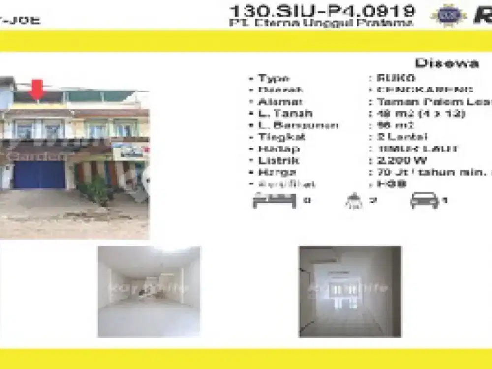 Disewakan Ruko Murah Bagus Taman Palem Lestari Jakbar 0017-Joe