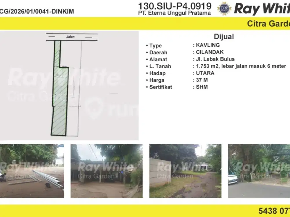 Jual Tanah, Cilandak Lebak Bulus SHM, Dekat Akses Tol 0041-Dinkim
