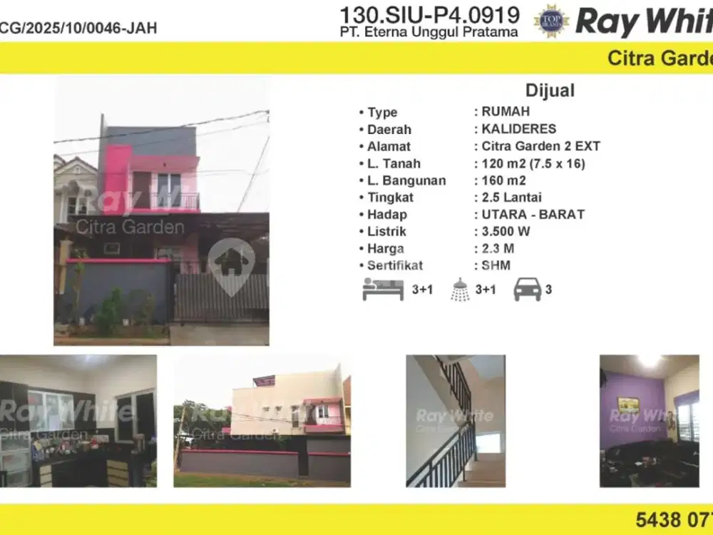 Dijual Rumah MURAH Furnish SHM Citra Garden 2 Ext JakBar 0046-JAH