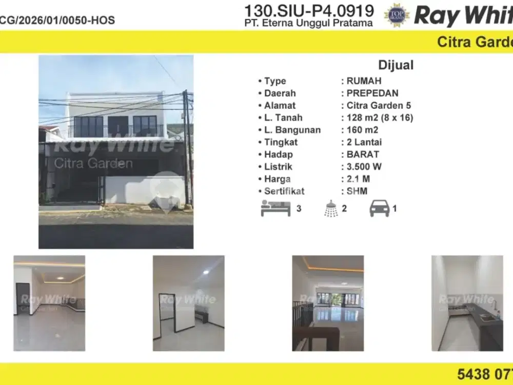 Jual Rumah Murah 2 Lantai SHM Citragarden5 Jakarta Barat 0050-Hos