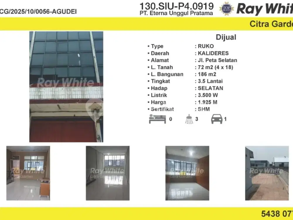 Dijual Ruko SHM Murah Pusat Bisnis Kalideres Jakbar0056 Agudei