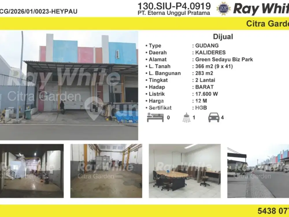 Jual Ruko 2 Lantai Green Sedayu Bizpark HGB Furnished 0023Heypau