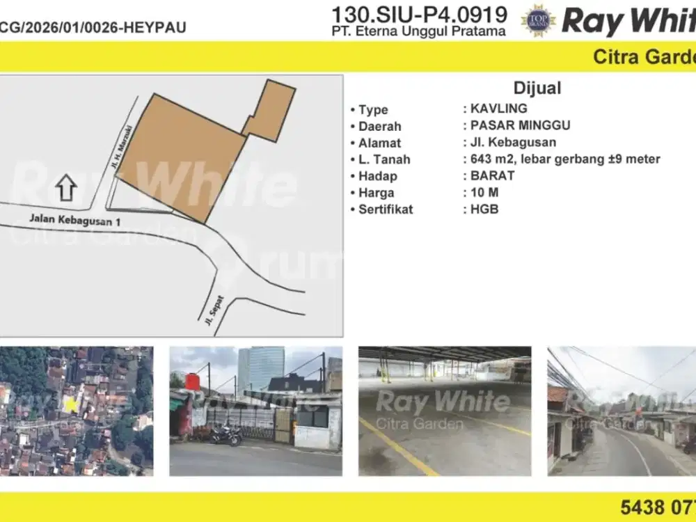 Jual Tanah HGB Kebagusan 1 Exclusive Area 643 M2 0026-Heypau