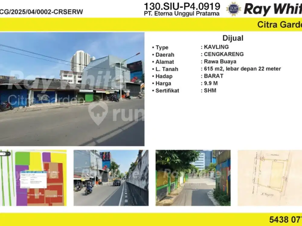 Jual Tanah 615 m2 SHM Cengkareng, Jakarta Barat 0002-CRSERW