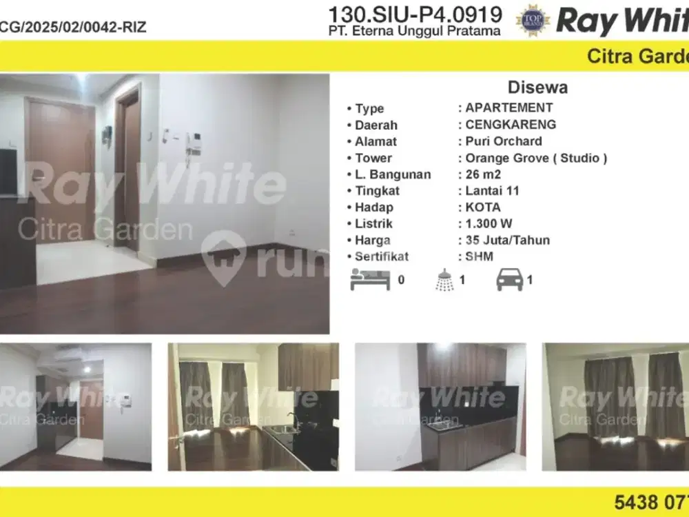 Disewakan Apartment  Puri Orchard  bagus Furnished 0042-RIZ