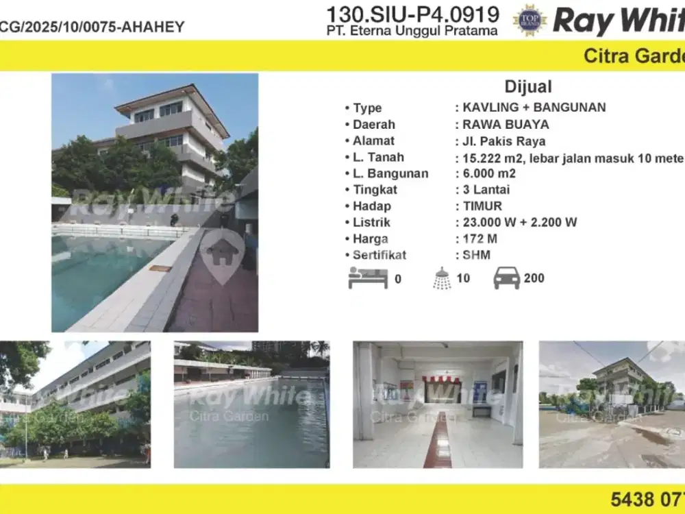 Dijual Ruang Usaha 15.222 m2 SHM Bojong Indah JakBar 0075-AHAHEY