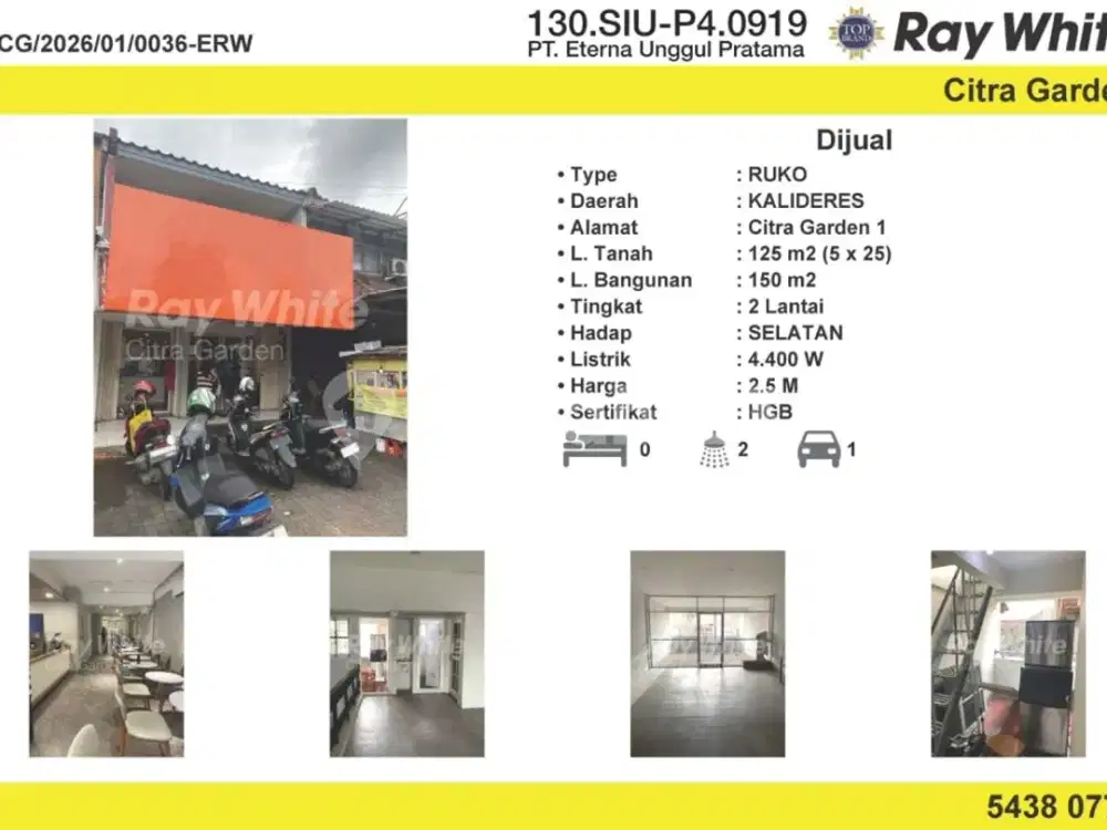 Jual Ruko Citra 1 Exclusive 2 Lantai HGB Jakarta Barat 0036-Erw