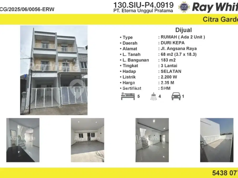 Jual Rumah Terenovasi SHM Duri Kepa, Jakarta Barat 0056-ERW
