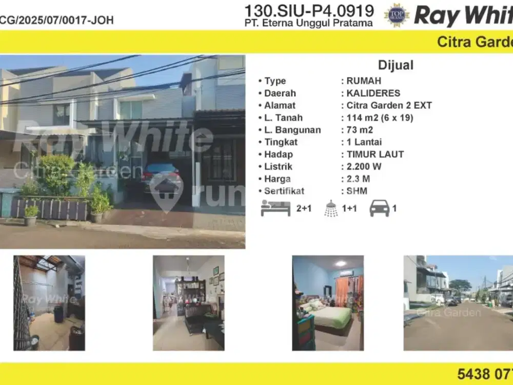 Jual Rumah Citra Garden 2 Ext SHM Kalideres, JakBar 0017-JOH