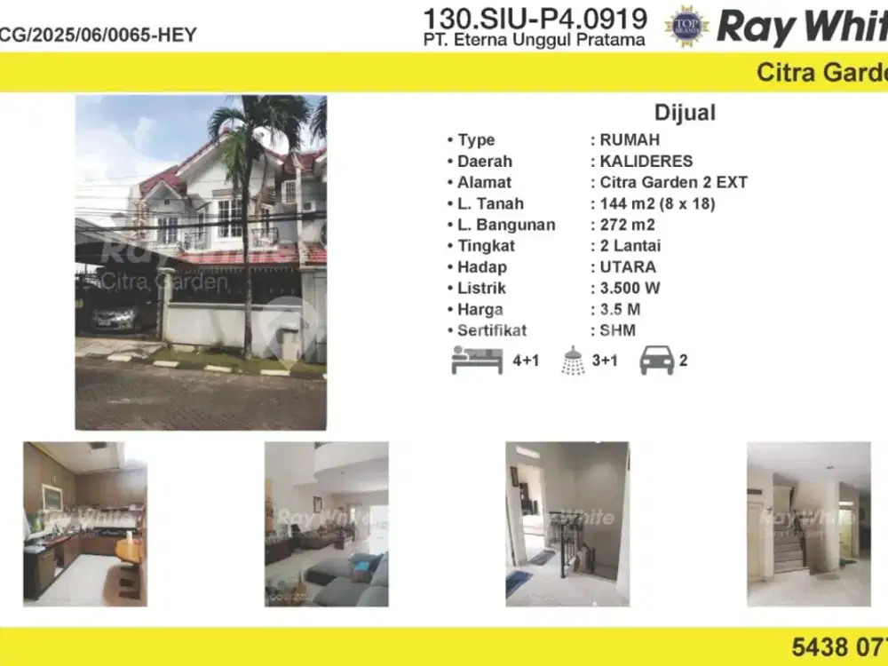 Jual Rumah Citra 2 Ext SHM Kalideres, Jakarta Barat 0065-HEY
