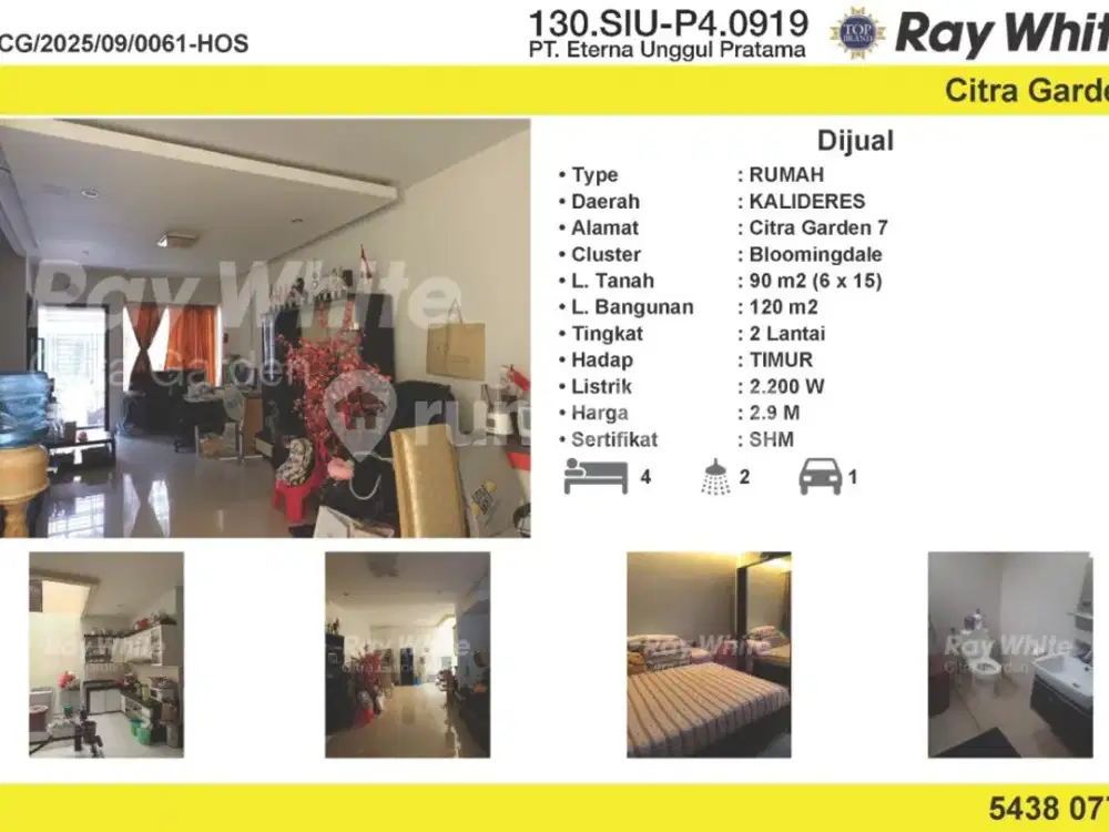 Dijual Rumah MURAH Citra Garden 7, Jakarta Barat 0061-HOS