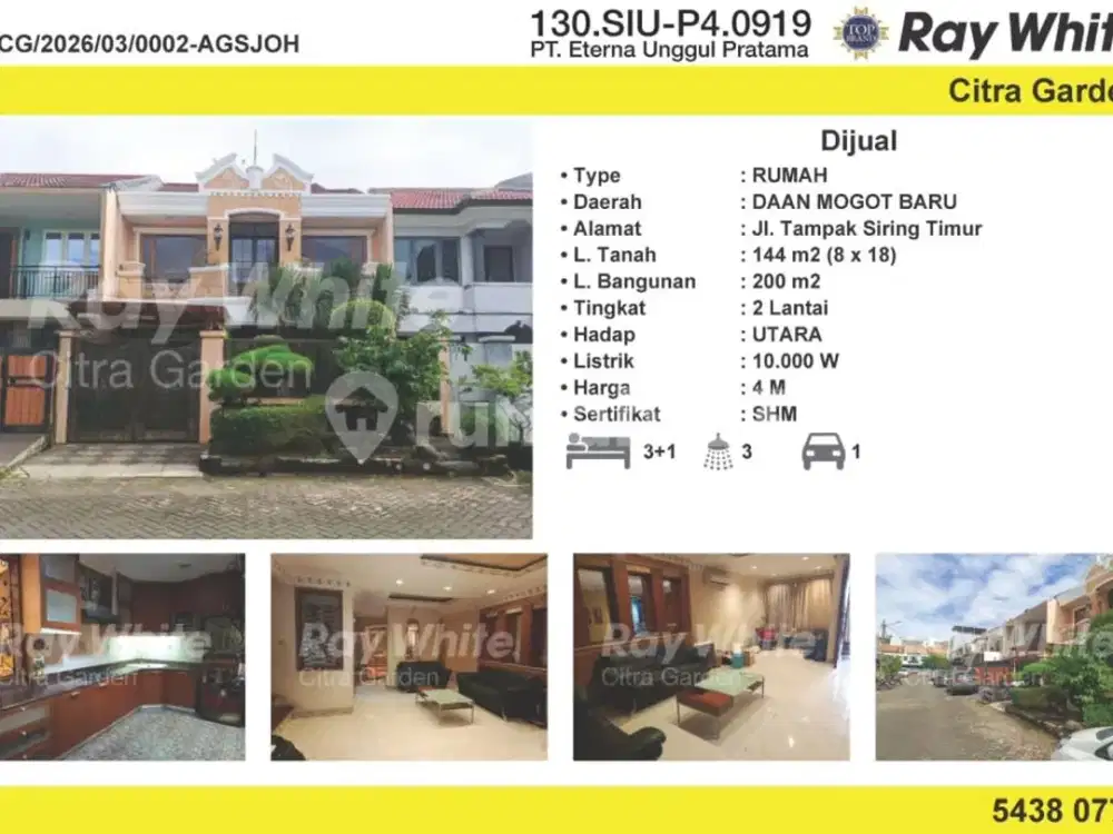 Jual Rumah Mewah 2 Lantai SHM Daan Mogot Baru Jakbar 0002-Agsjoh