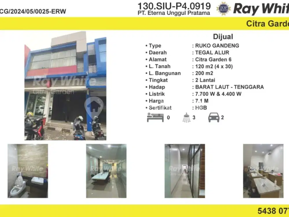 Jual Ruko Citra 6 Exclusive 3 Lantai, HGB Jakbar 0025-Erw