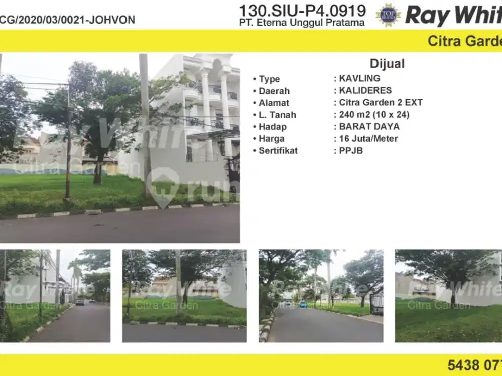 Jual Tanah 240 M2 PPJB Citra Garden 2 Ext, Jakbar 0021-Johvon