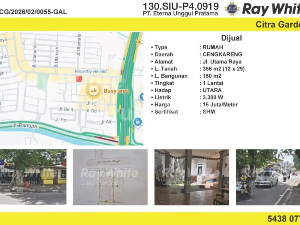 Jual Ruang-Usaha, 1 Lantai, SHM Utama Raya Cengkareng Jakarta Barat 0055-Gal
