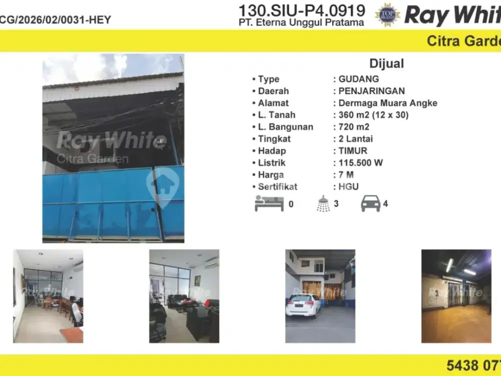 Jual Murah Gudang & Kantor Muara Angke Exclusive 2 LT HGU 0031Hey