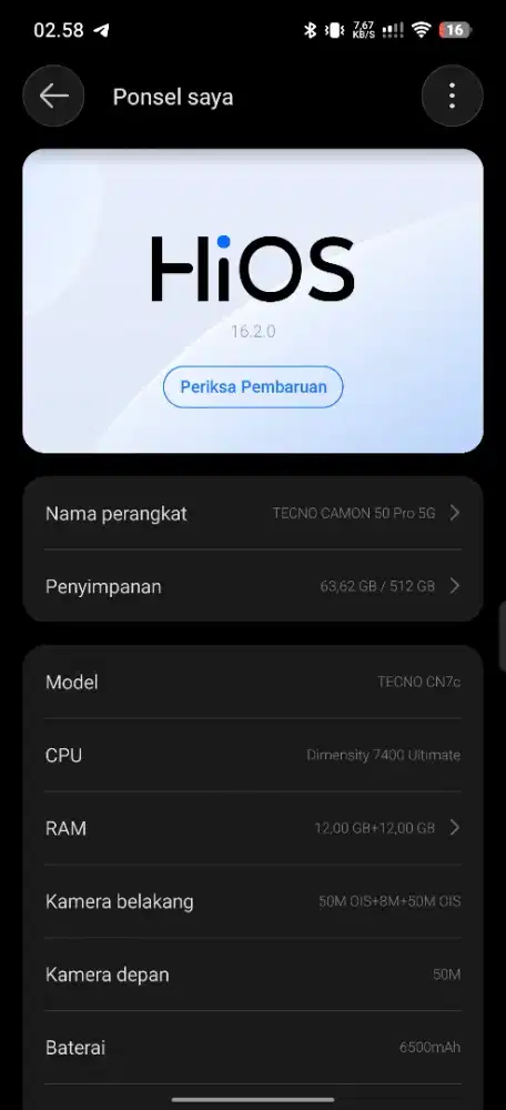 Techno Comon 50 Pro 5G 12/512