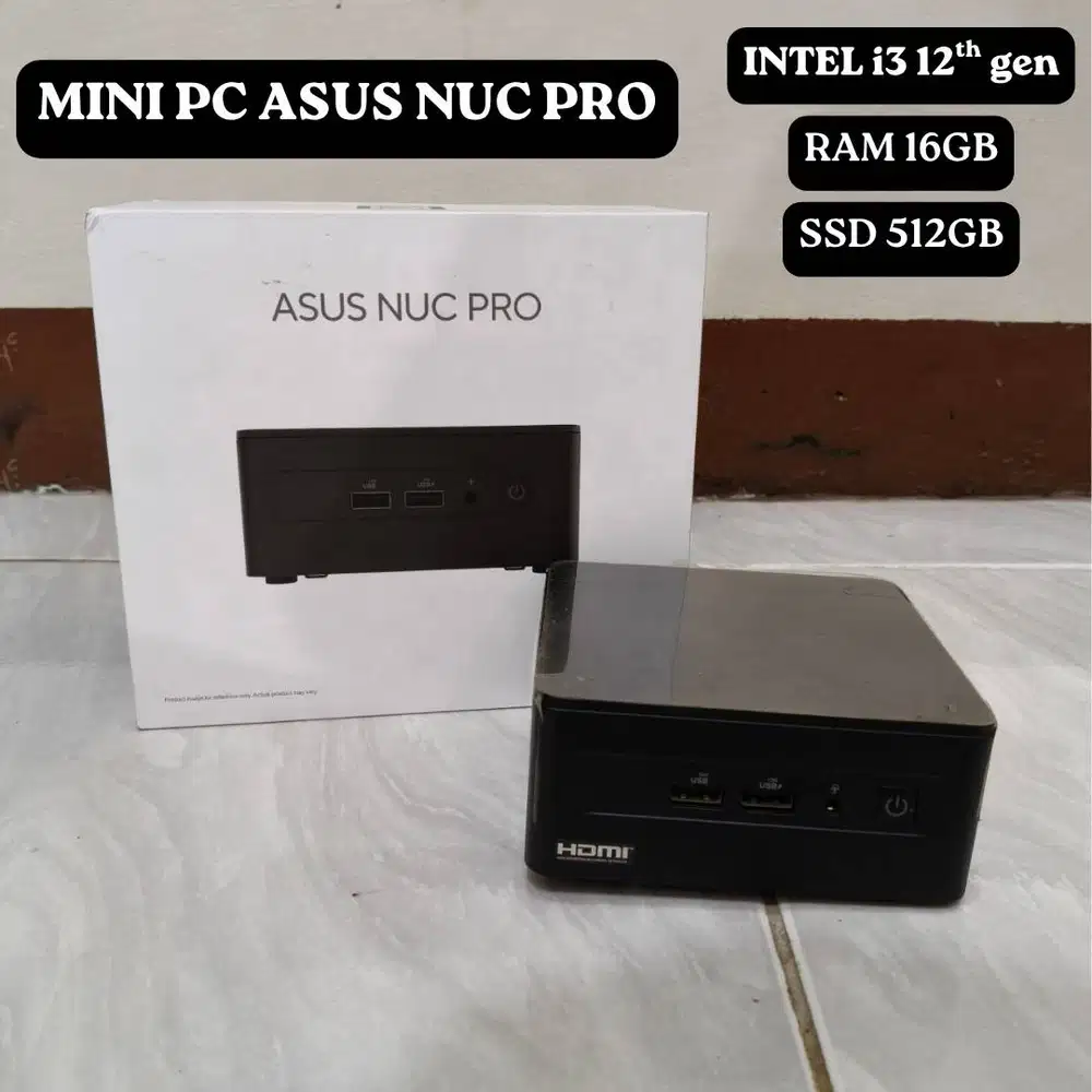 Mini PC Intel NUC i3 Gen 12 Ram 16gb SSD 512gb Bekas Fullset Mulus