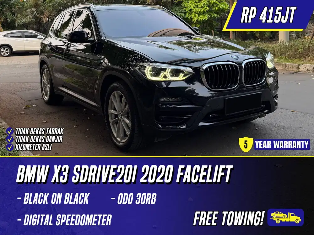 [ GARANSI 5TH ] BMW X3 sDrive20i 2020 Facelift Black Hitam LCI 2019