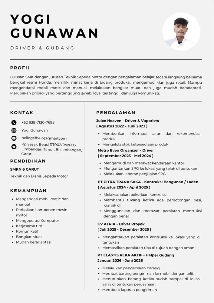 Info Loker Driver SIM A