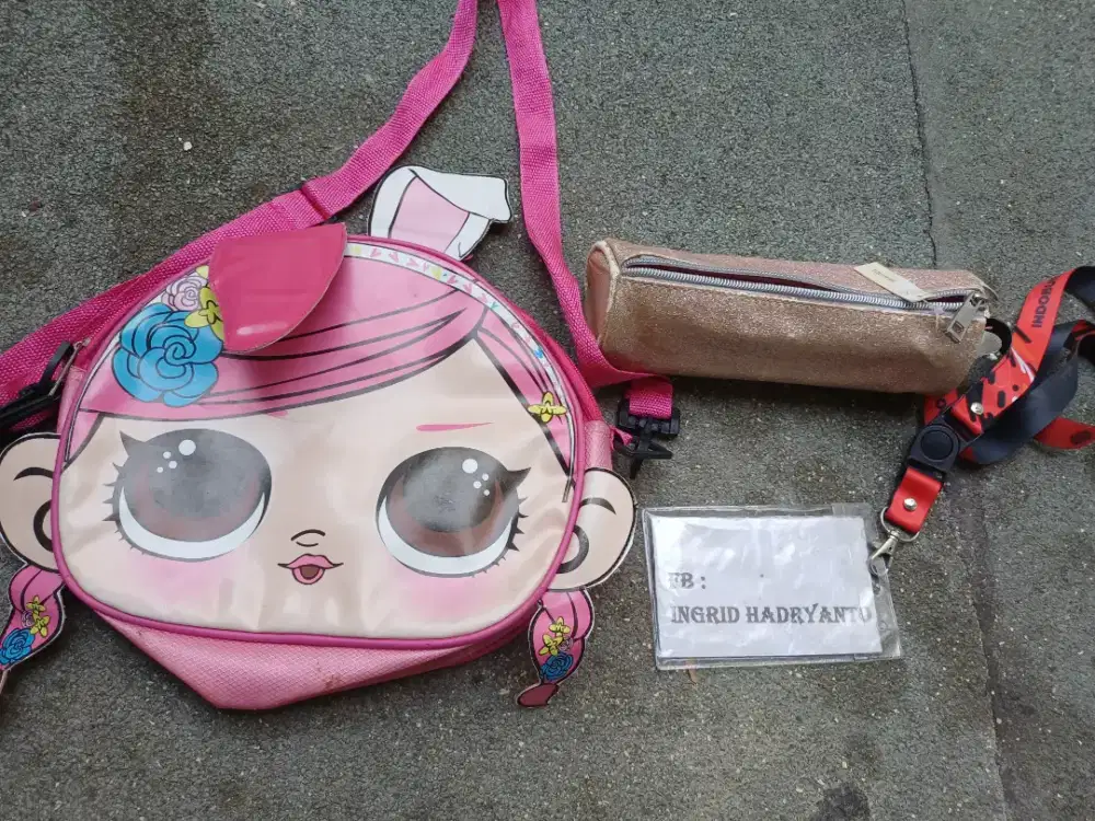 Tas Anak + Kotak Pensil Gliter